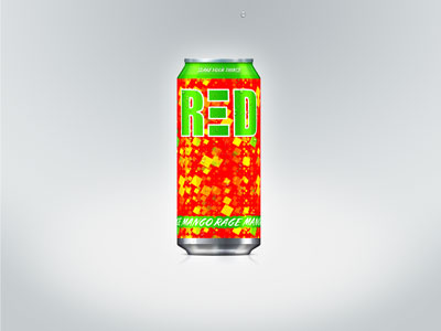 Mango Rage energy drink mockup packaging pattern product design surface design