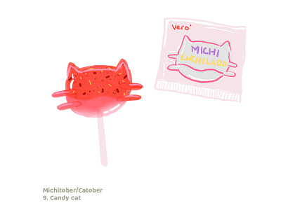 Mexican candy cat catober challenge drawing illustration lollipop mexican michitober photoshop
