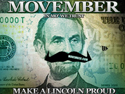 Movember - 5 Dollar Bill branding design illustration