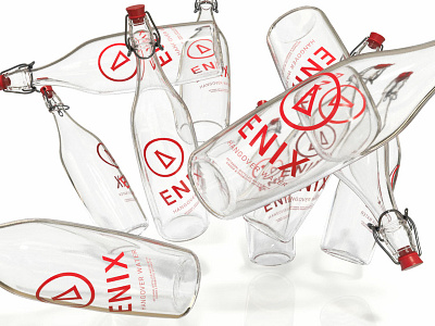 Enix Hangover Water - Strike, Front 3d adobe dimension branding