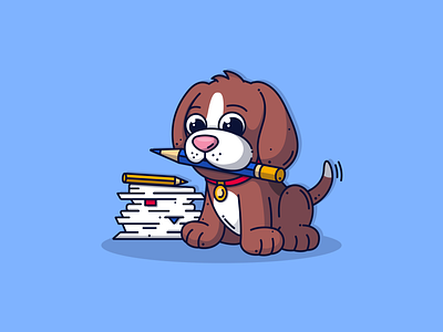 Smart Pup animal animal logo branding character creative cute design dog draw flat graphic graphic design graphicdesign illustration illustrations minimal pencil puppy vector