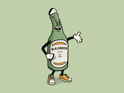 "Ølklubben" Copenhagen Beer Club beer beer branding bottle branding character colour creative cute design flat graphic graphic design graphicdesign green happy illustration illustrator minimal vector