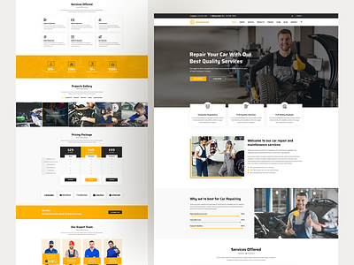 Automend-Car Repairing & Servicing Landing Page auto mobile auto repair car repair design landing page servicing ui ux website