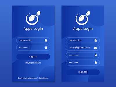 Apps Login Page andorid app design log in typography ui ux