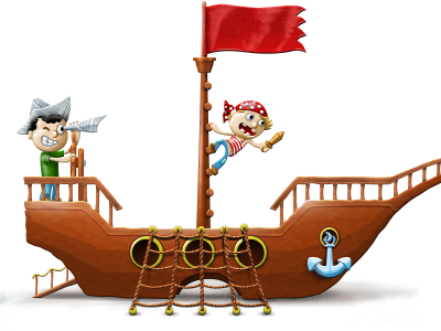 Children's ship children ship slide