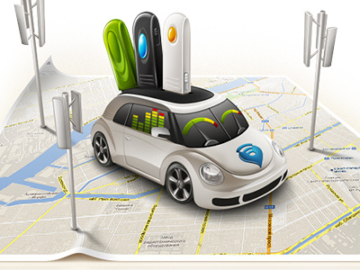 3G Car antenna car map modem