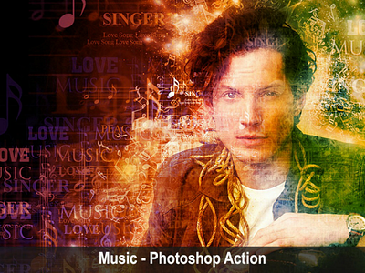 Music - Photoshop Action action amazing art comic concert envato envatomarket graphicdesigner graphicriver lightning magazine music newspaper photoshop power sing song trending viral