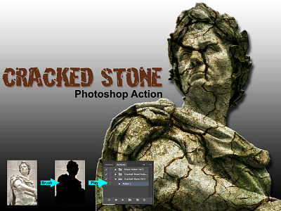 Amazing Cracked Stone Photoshop Action actions atn banner branding cool crack cracked design display easy nature photo photorealistic photoshop post poster real rock stone style