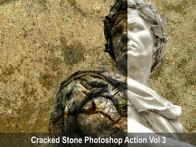 Cracked Stone Photoshop Action Vol 3