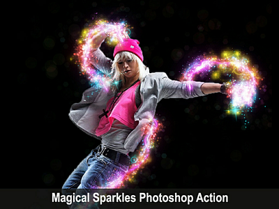 Magical sparkles photoshop action