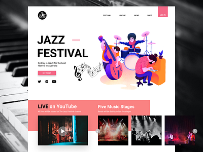 Sydney Jazz Festival design digital art digital design figmadesign graphic design illustration interface jazz jazz festival landingpage ui ui design ux design web design website design