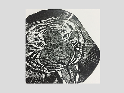Tiger engraving