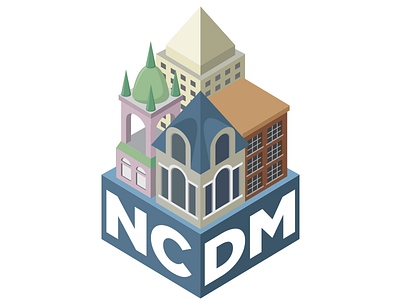 NCDM Logo Study architecture axonometric branding community identity inclusive logo logotype symbol variety