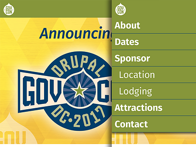 Drupal GovCon ’17 Mobile Site conference drupal event mobile navigation rwd website