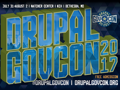 Drupal GovCon ’17 Promo Card conference drupal event postcard print promotional typography