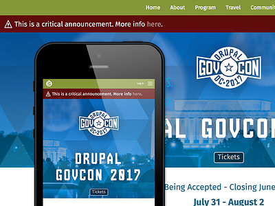 Alert Notifications alert conference desktop drupal event mobile notification rwd ux website