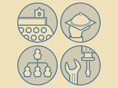 Services Iconography icon illustration line management motif persona simplicity support symbol tools