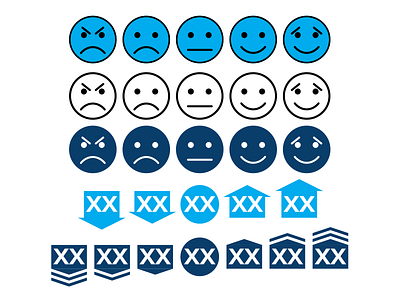 Favorability Icons dataviz emoticon favorability icon pattern simple survey symbol ui ux