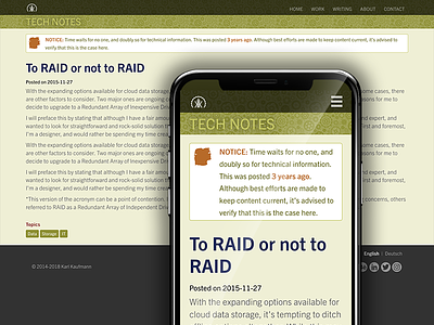 Tech Notes Blog Layout blog content mobile responsive text ui ux website