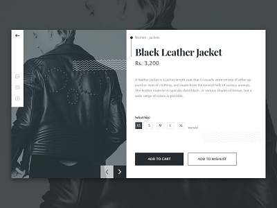 E commerce Banner- Fashion add to cart add to wishlist banner buy detail detail page e commerce fashion jacket shopping size social media social media icons