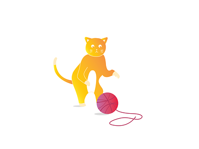 Hello Dribbble! cat cats hello dribble play yarnball