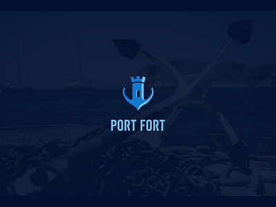 port fort design icon logo vector