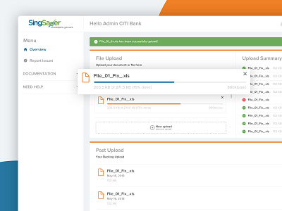 Singsaver Upload dashboard