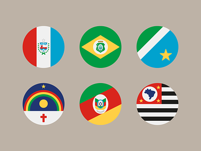 Brazilian states icons alagoas amapa app bahia bandeiras brazil brazilian ceara design flag flags flat icon illustration pernambuco rio de janeiro rio grande do norte