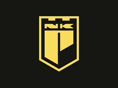 NKP Crest angles badge bold castle crest design flat football letter p logo nkp shapes sharp soccer