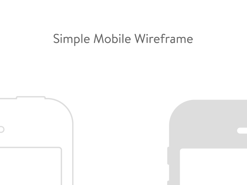 Simple Mobile Wireframe simple clean white gray brandon text outline line art illustrator iphone