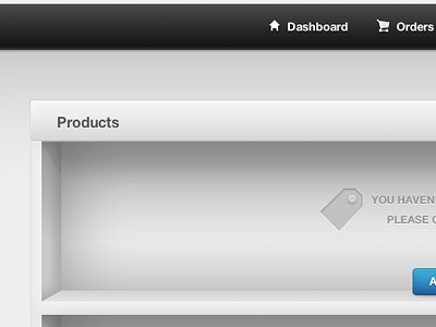 Product Dashboard Blank Slate blank dashboard lightcms oklahoma product shelf store ui