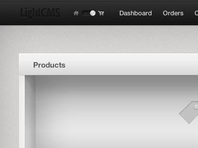 Introducing the new LightCMS Toolbar fireworks icon interface lightcms menu nav navigation shelf switch toolbar ui ux