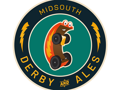 Derby and Ales sticker design illustration logo vector