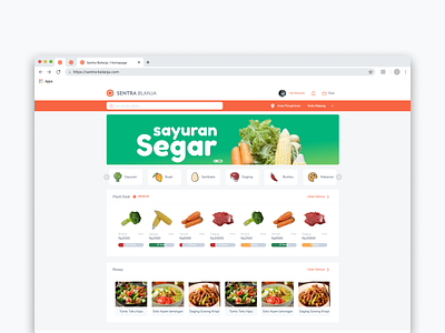 Sentra Belanja - Homepage design frontend groceries grocery reactjs ui