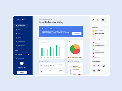 Ruang Tapa dashboard for e-learning admin clean dashboard e learning elearning ui uidesign