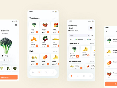 Grocery App - Mlija app clean design freebies grocery mobile simple ui uplabs