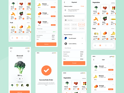 Grocery App - Mlija app clean design freebies freshfruit grocery groceryapp market marketapp mobile ui