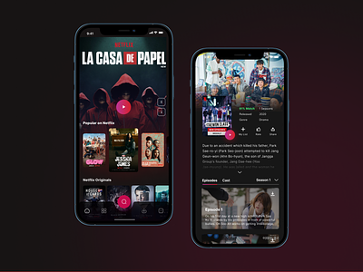 Netflix Redesign app design gradient mobile movie movie app neon netflix ui
