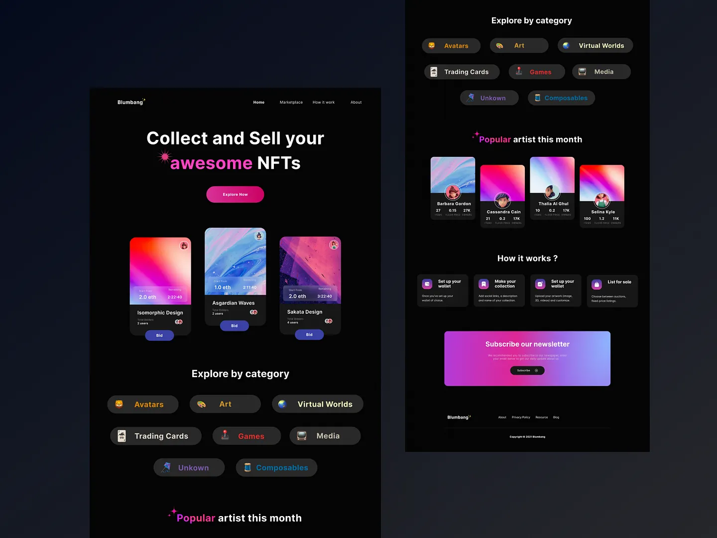 Dynamic Auction Website Design for NFTs