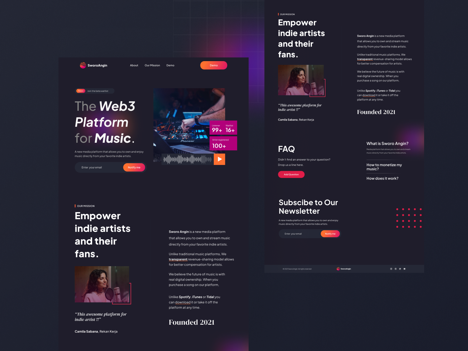 Web3 Music Platform by Ivan Fadila on Dribbble