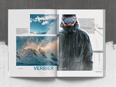 Outdoor Clothing Branding and Design .Verbier Magazine Spread 02 alpine apparel branding clothing brand design editorial editorial design graphic layout magazine outdoor clothing outdoors ski typography