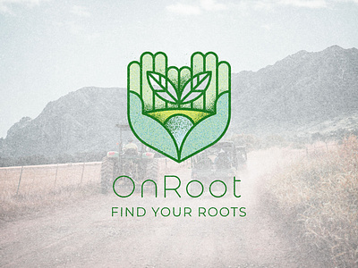OnRoot - Find Your Roots branding design eco ecofriendly graphic halftone icon logo onroot organic branding plant plant illustration seedling sustainable