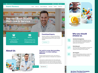 Generic Pharmacy Landing Page design graphic design ui