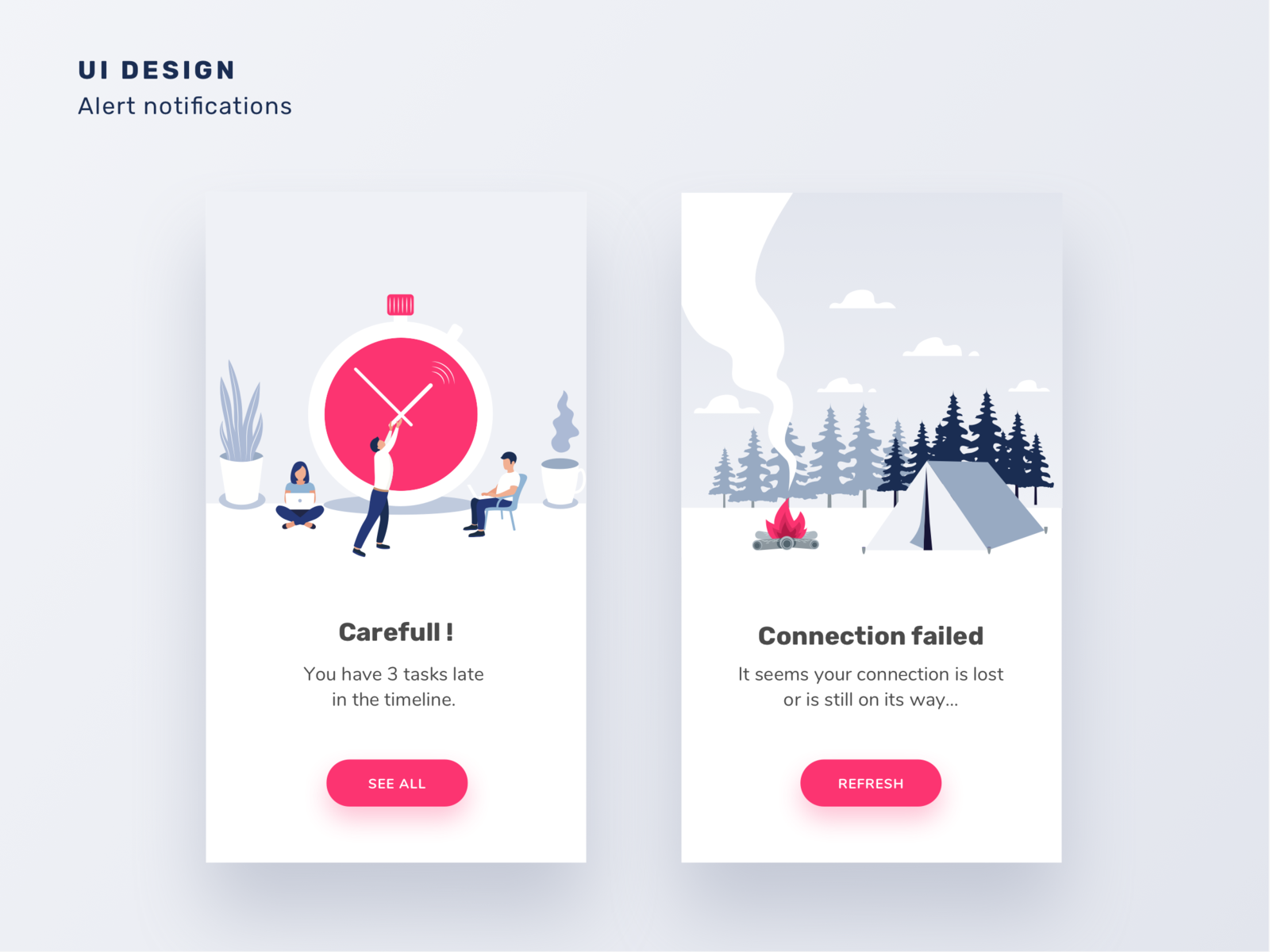 Alert Notifications - UI Design by Aude Kereun on Dribbble