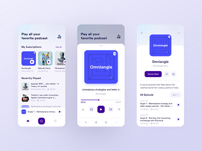 Podcast App by ilham yoga for Omnicreativora on Dribbble