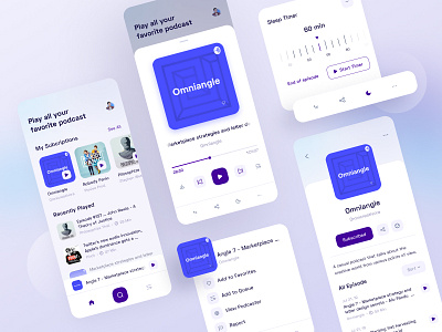 Podcast App app cards clean components design ios minimal musicplayer player podcast podcasting rounded ui