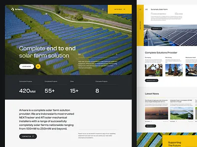 Arkara - Solar farm corporate website branding clean company corporate design energy formal graphic design landing page minimal modern professional solar solarfarm ui webdesign website