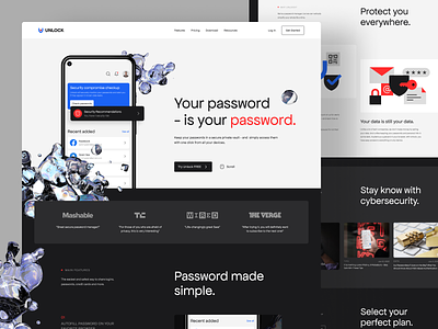 Unlock - Password Manager Landing Page