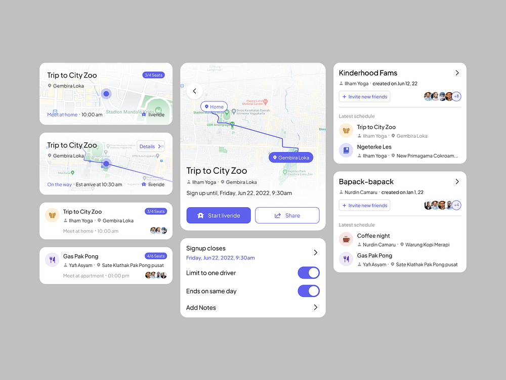 Private carpool sharing app concept by ilham yoga for Omnicreativora on