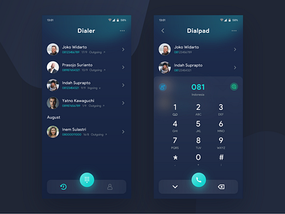 Dialer app Dark | Exploration